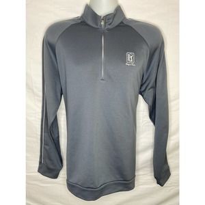 Adidas Climalite 1/3 Zip Golf Pullover Large Gray 100% Polyester